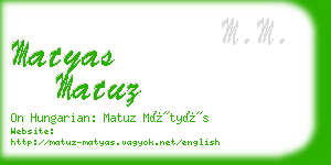 matyas matuz business card